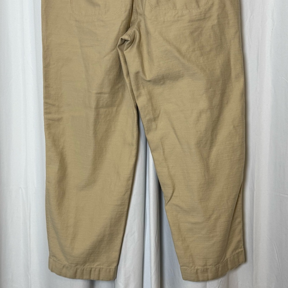 J Crew Cropped Pants Womens 6 Petite Tan Khaki Cotton Patch Pocket - Picture 7 of 9